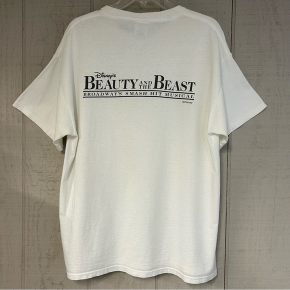 Beauty And The Beast Adult T Shirt Size L Graphic Disney Musical Broadway White - Picture 2 of 13